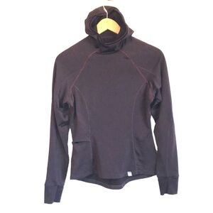 Sugoi womens long sleeve hooded performance shirt cycling running burgundy Small